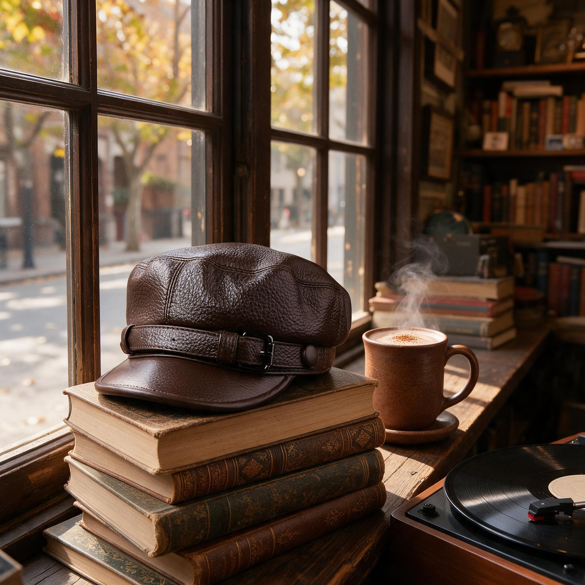 π§’ Newsboy Hat | Genuine Leather | Travel | Men | Buckled Brim