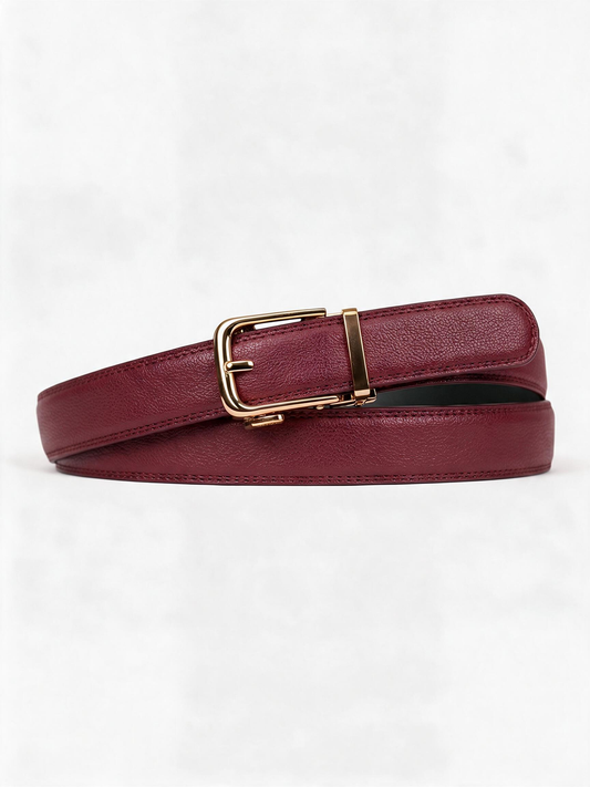 🍷 Statement Belt | Genuine Cowhide | Workdays | Her | Wine-Gold Finish