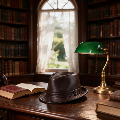 🎩 Fedora Hat | Genuine Leather | Travel | Men | Espresso Finish