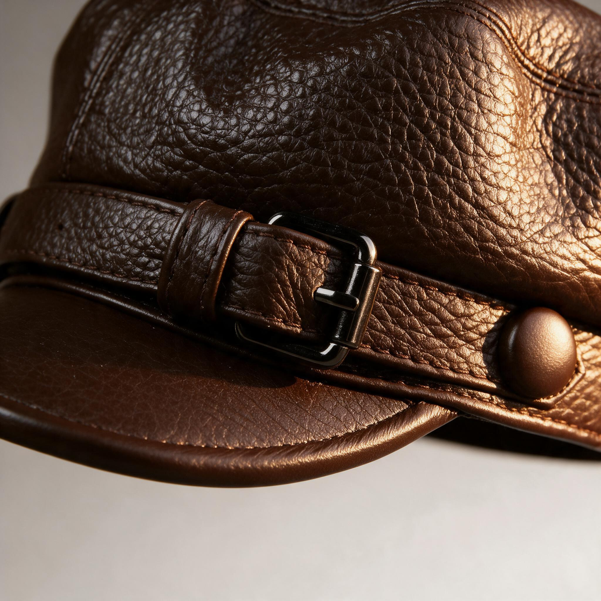🧢 Newsboy Hat | Genuine Leather | Travel | Men | Buckled Brim