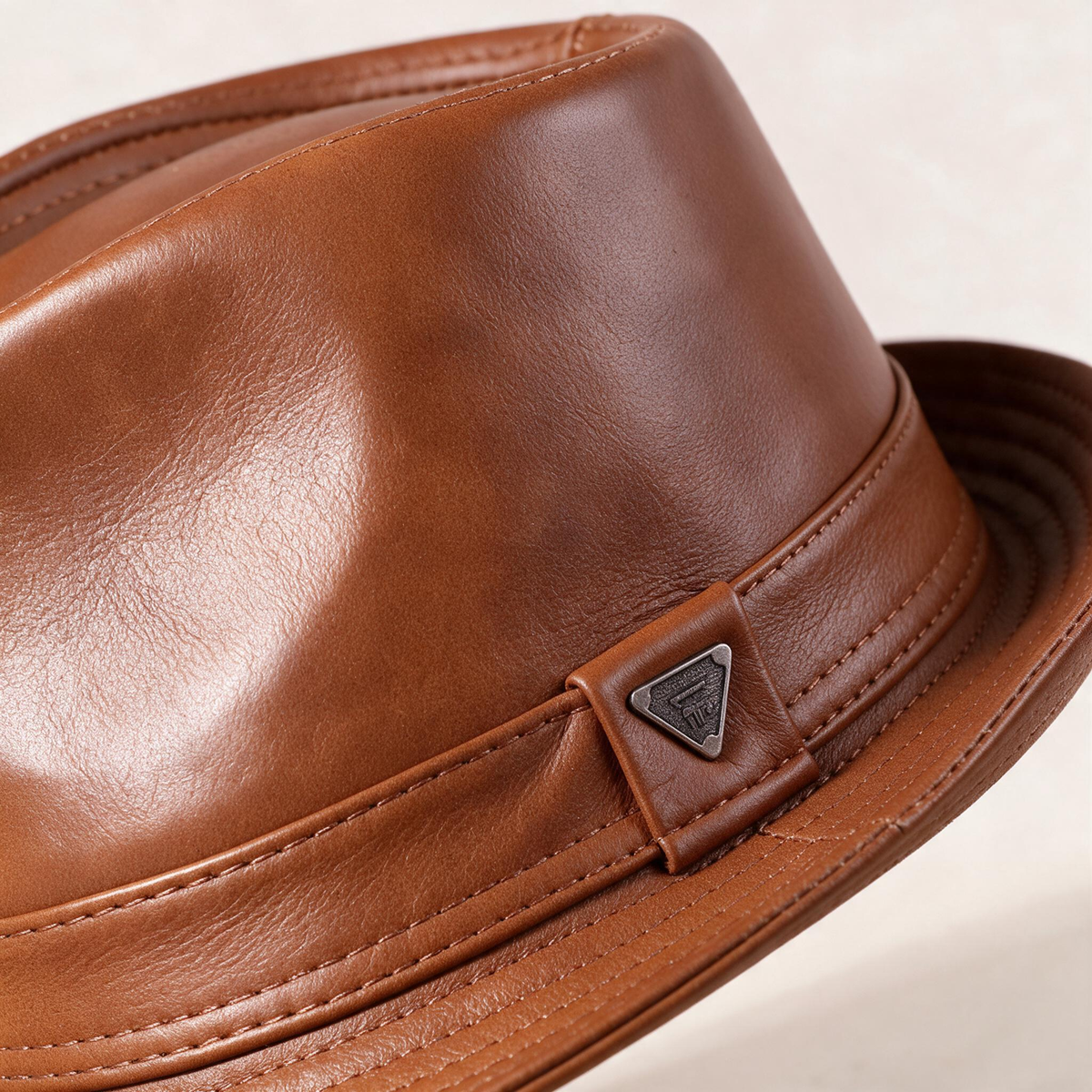 🤠 Fedora Hat | Genuine Leather | Outdoors | Men | Caramel Finish