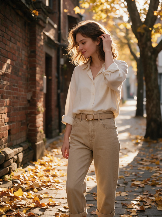 🤍 Leather Belt | Genuine Cowhide | Office | Women | Champagne Buckle