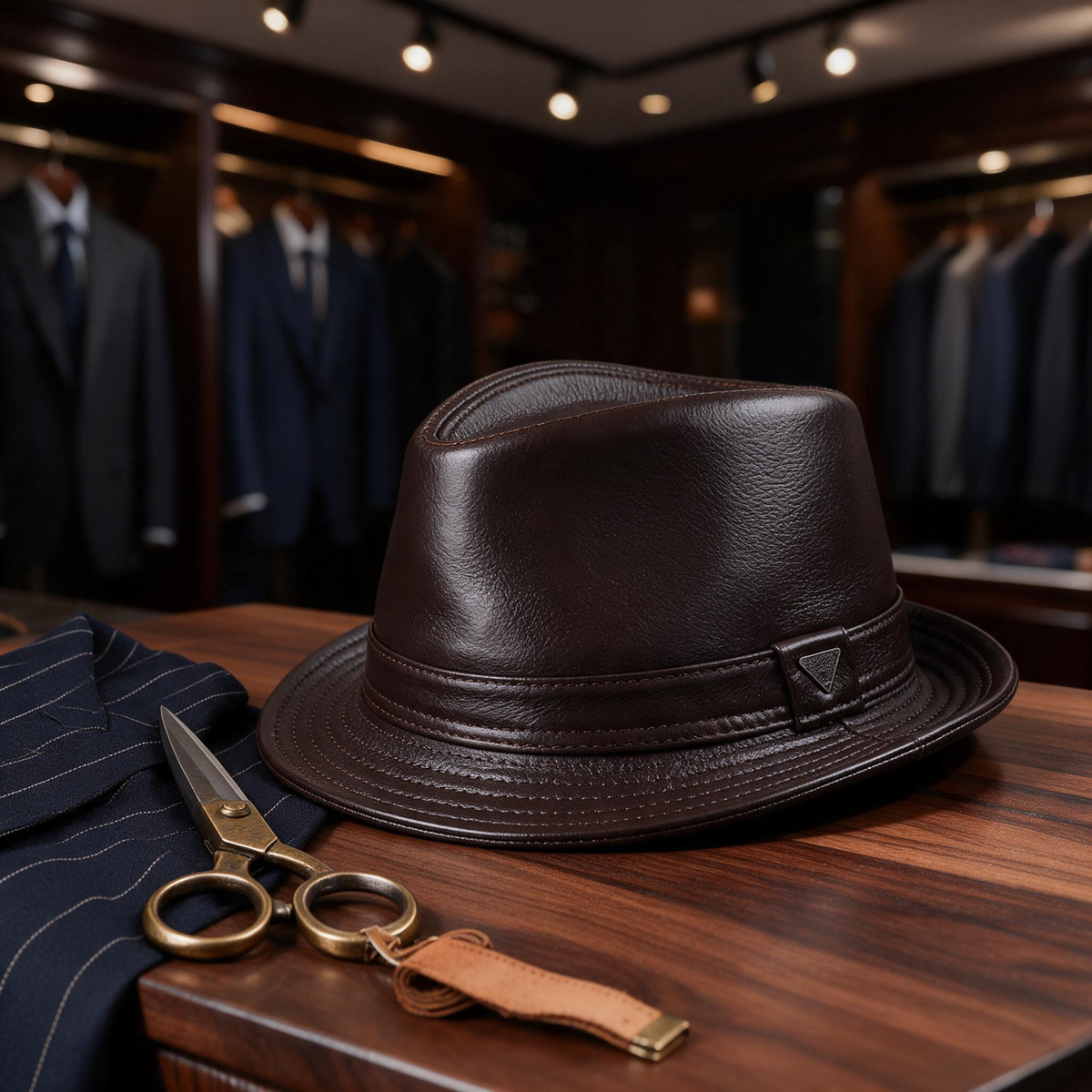 🎩 Fedora Hat | Genuine Leather | Travel | Men | Espresso Finish