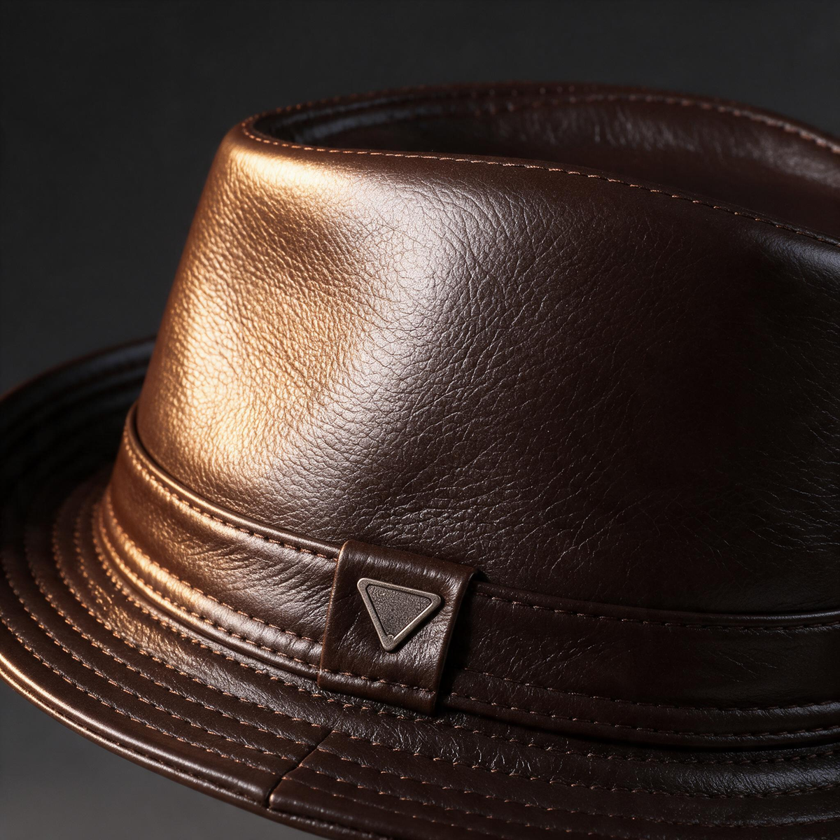 🎩 Fedora Hat | Genuine Leather | Travel | Men | Espresso Finish