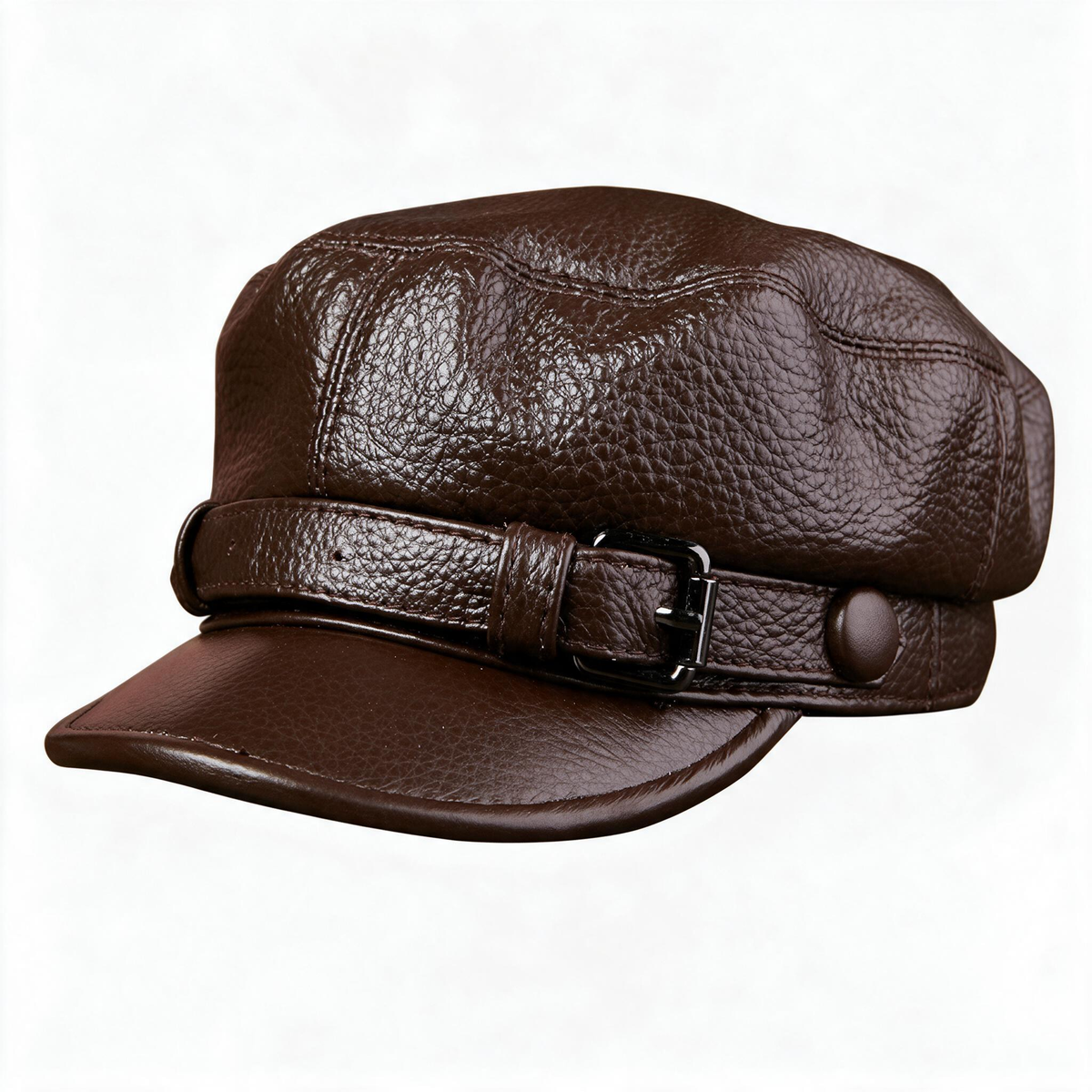 🧢 Newsboy Hat | Genuine Leather | Travel | Men | Buckled Brim