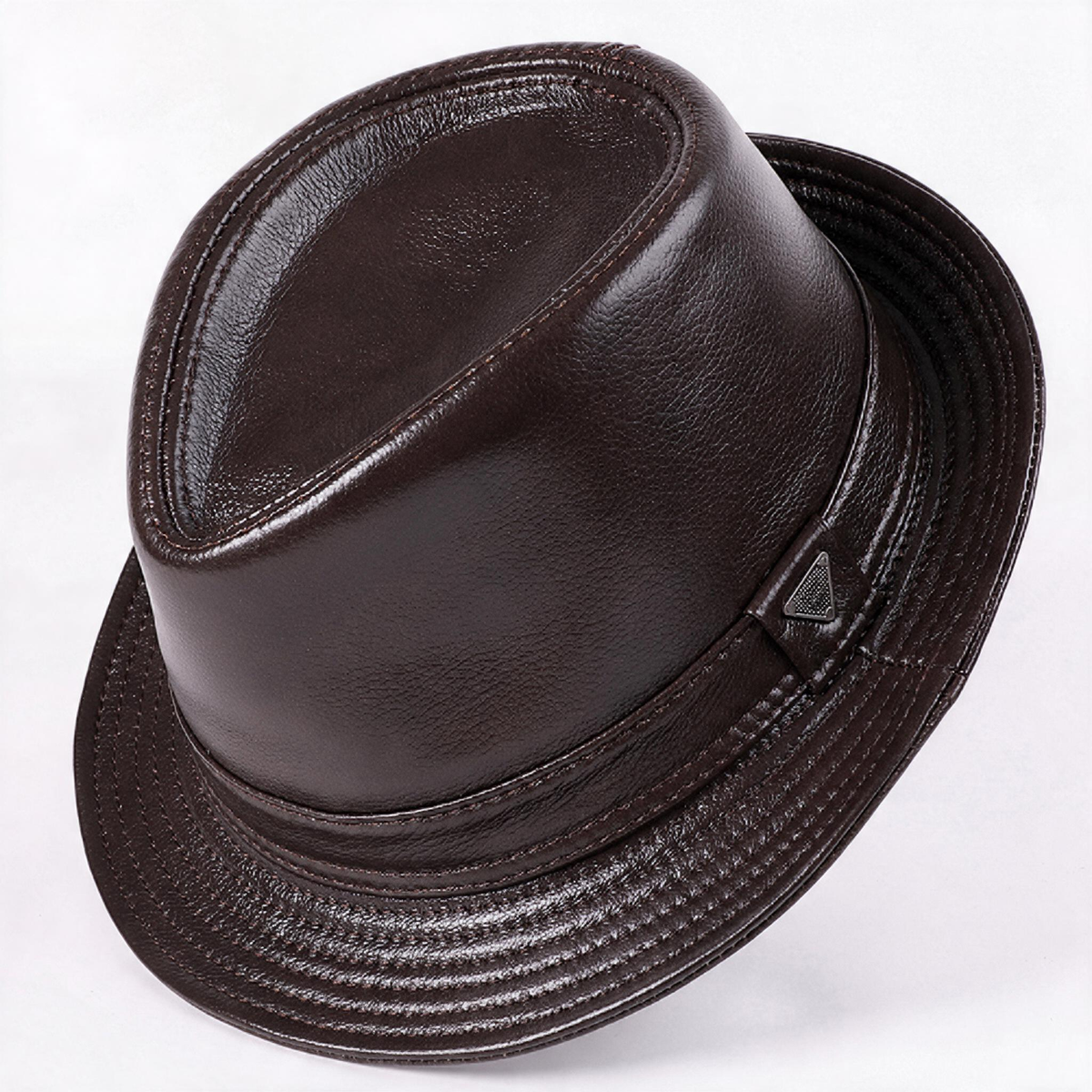 🎩 Fedora Hat | Genuine Leather | Travel | Men | Espresso Finish