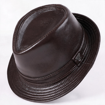 🎩 Fedora Hat | Genuine Leather | Travel | Men | Espresso Finish