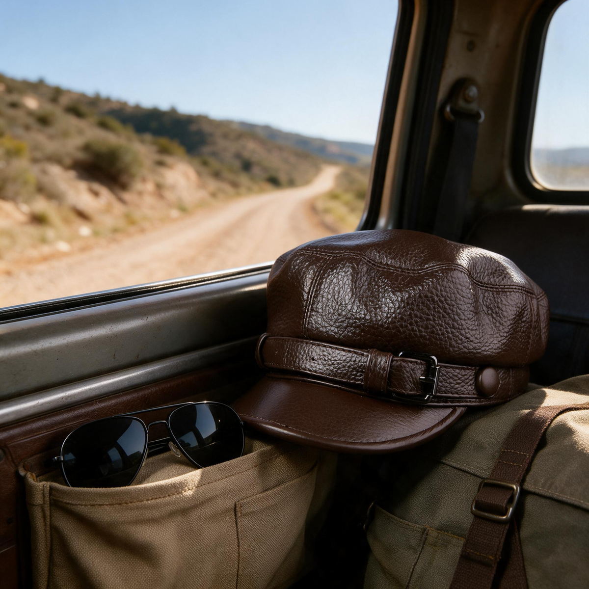 🧢 Newsboy Hat | Genuine Leather | Travel | Men | Buckled Brim